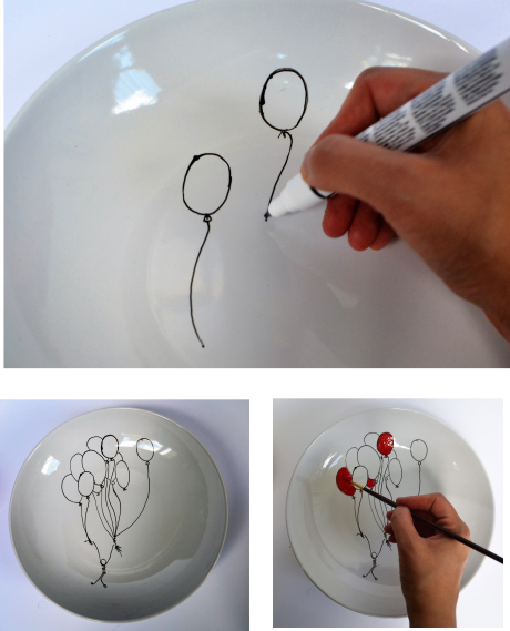 diy assiette ballon dessin