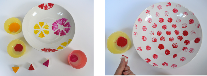 diy assiettes tampons peinture