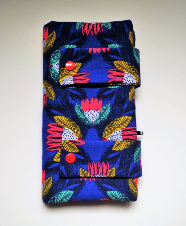 Portefeuille Compagnon SISKO - Modèle Multicolore Bleu & Rose – Image 2